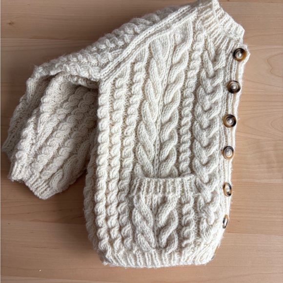 Vintage Kids Cream Cable Knit Vest 7Y - Picture 3 of 5